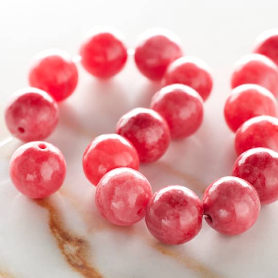 12 Pack: Coral Round Stone Beads, 10mm by Bead Landing™